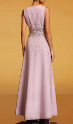 Felan Sleeveless Rhinestone Maxi Dress Flowering Girl