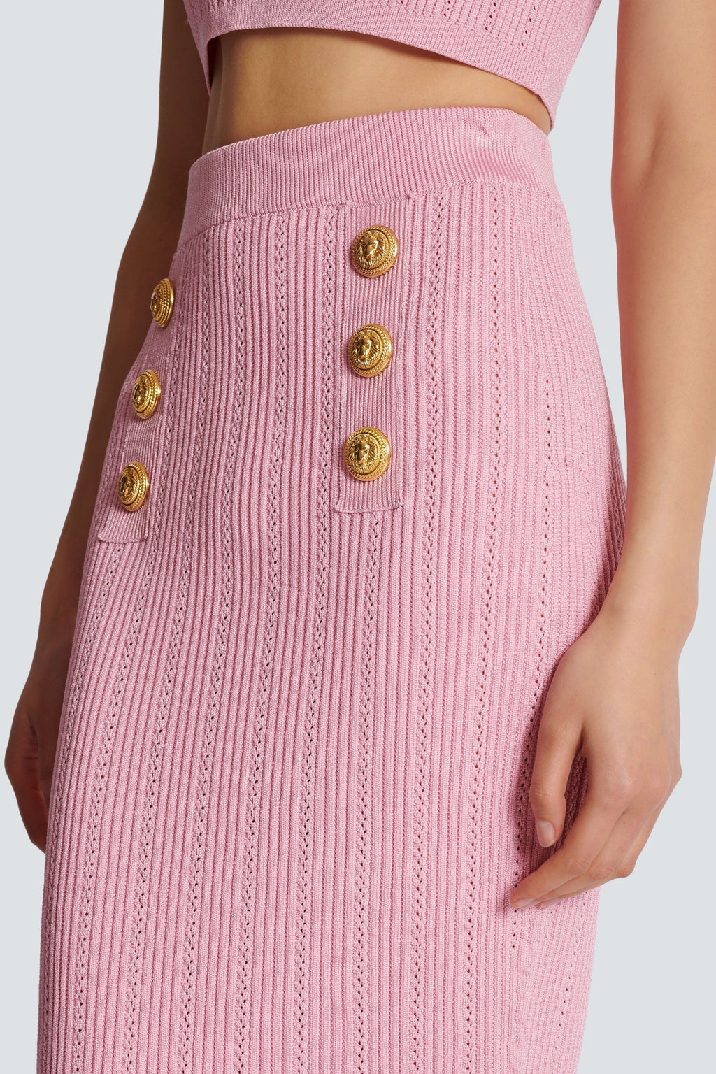 Lynn One Shoulder Knit Set - Pink Flowering Girl