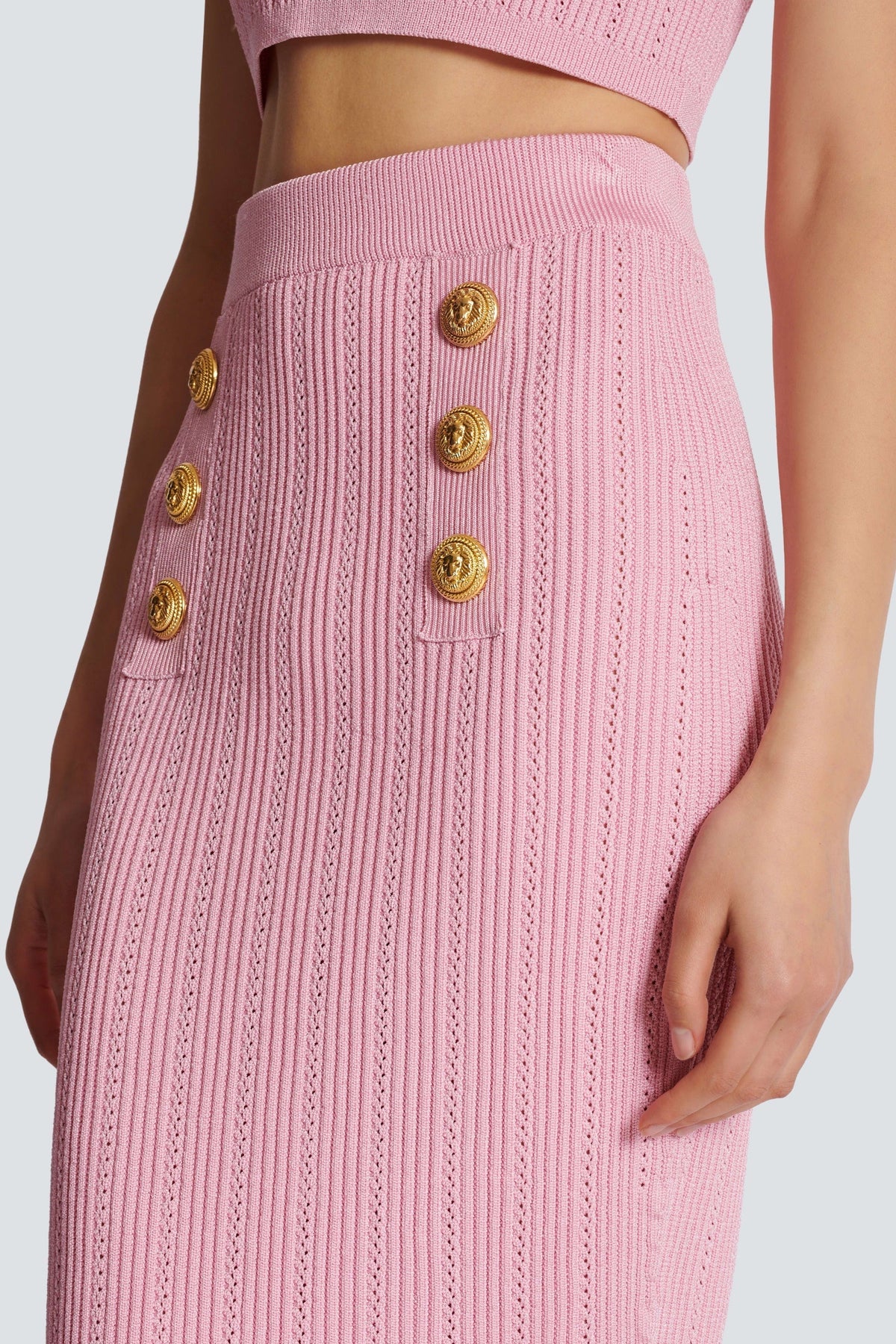 Lynn One Shoulder Knit Set - Pink Flowering Girl