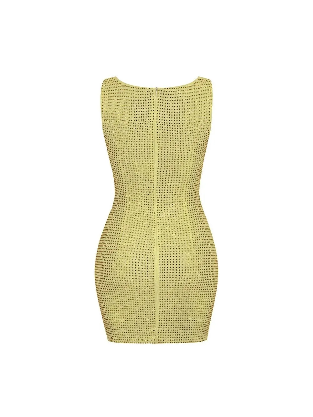 Marti Yellow Diamante Flower Cutout Mini Dress Flowering Girl