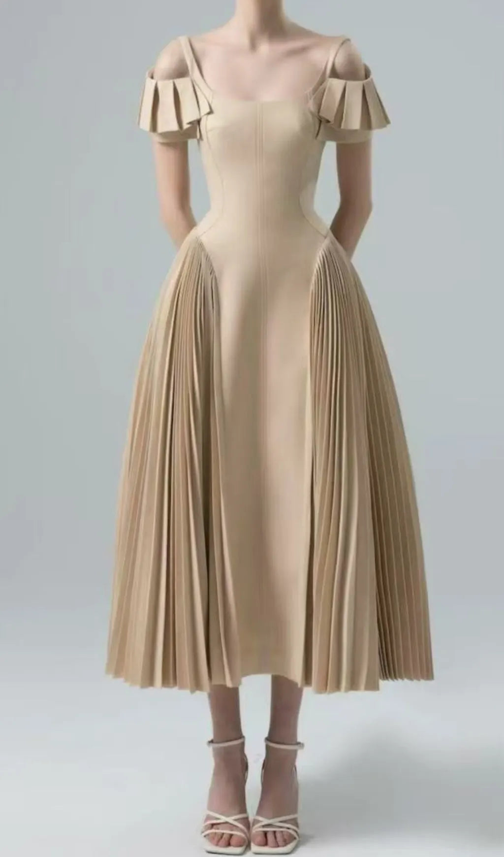 Duarte Pleated Midi Dress Flowering Girl