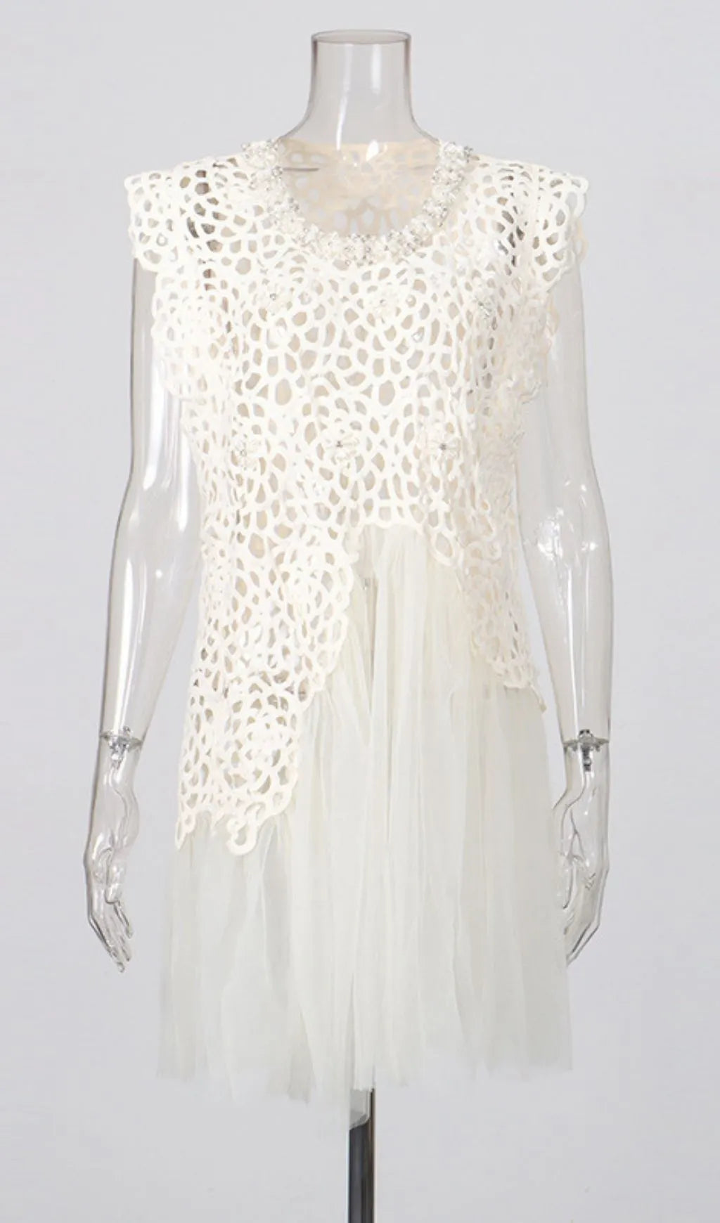 Lelio Embelllished Mesh Mini Dress Flowering Girl