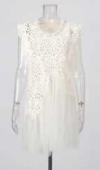 Lelio Embelllished Mesh Mini Dress Flowering Girl