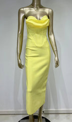 Patchwork Strapless Bandage Dress Flowering Girl