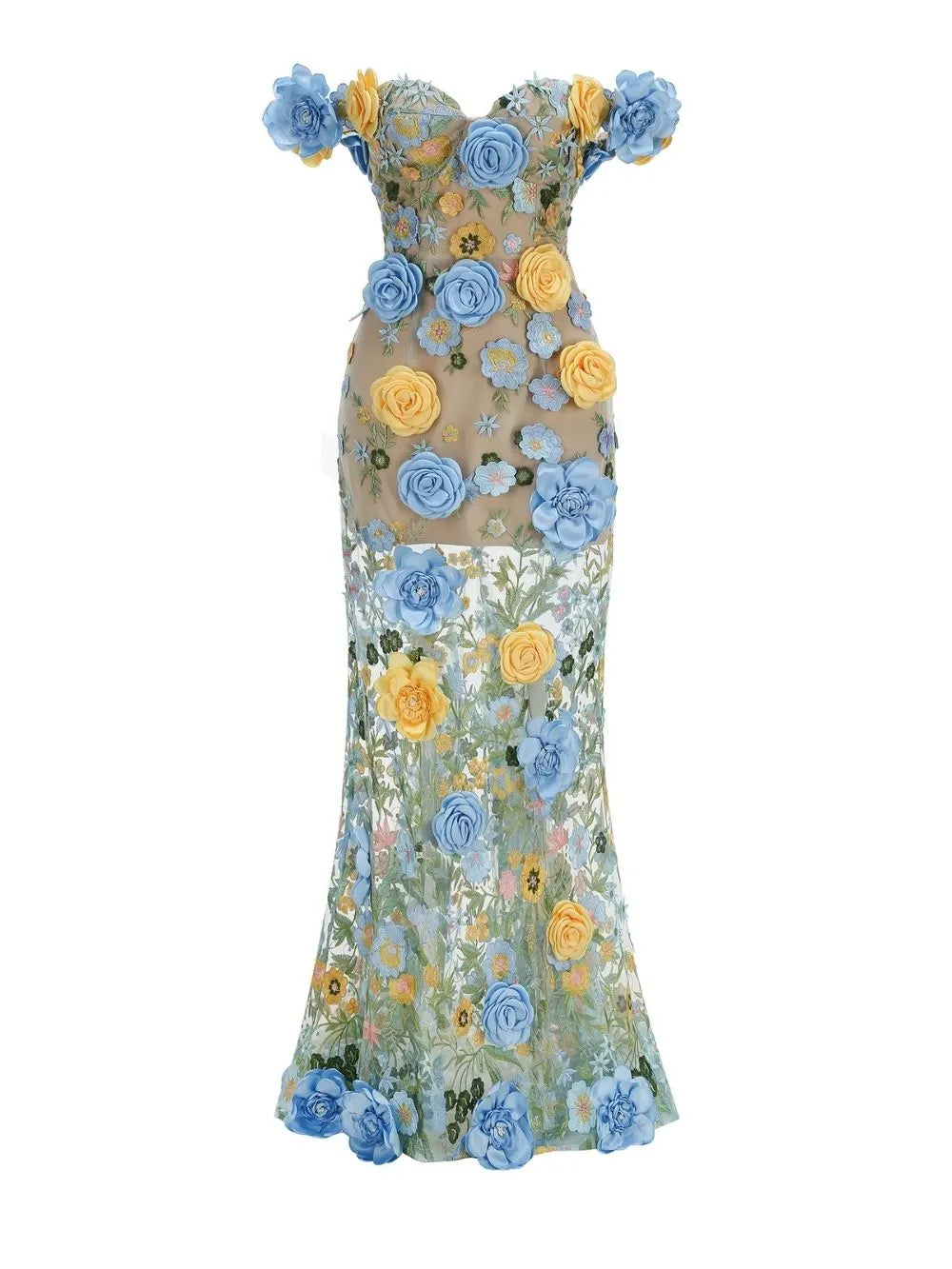 Mayda 3D Flower Embellished Maxi Dress Flowering Girl
