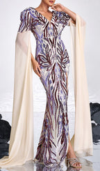 Irish Sequin Slit Maxi Dress Flowering Girl