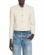 Zally Cropped Tweed Jacket in ecru Flowering Girl