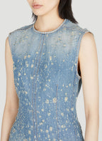 Tunic Mini Dress In Blue Flowering Girl