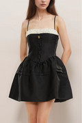 Eliza Lace-Trim Flared Mini Dress Flowering Girl