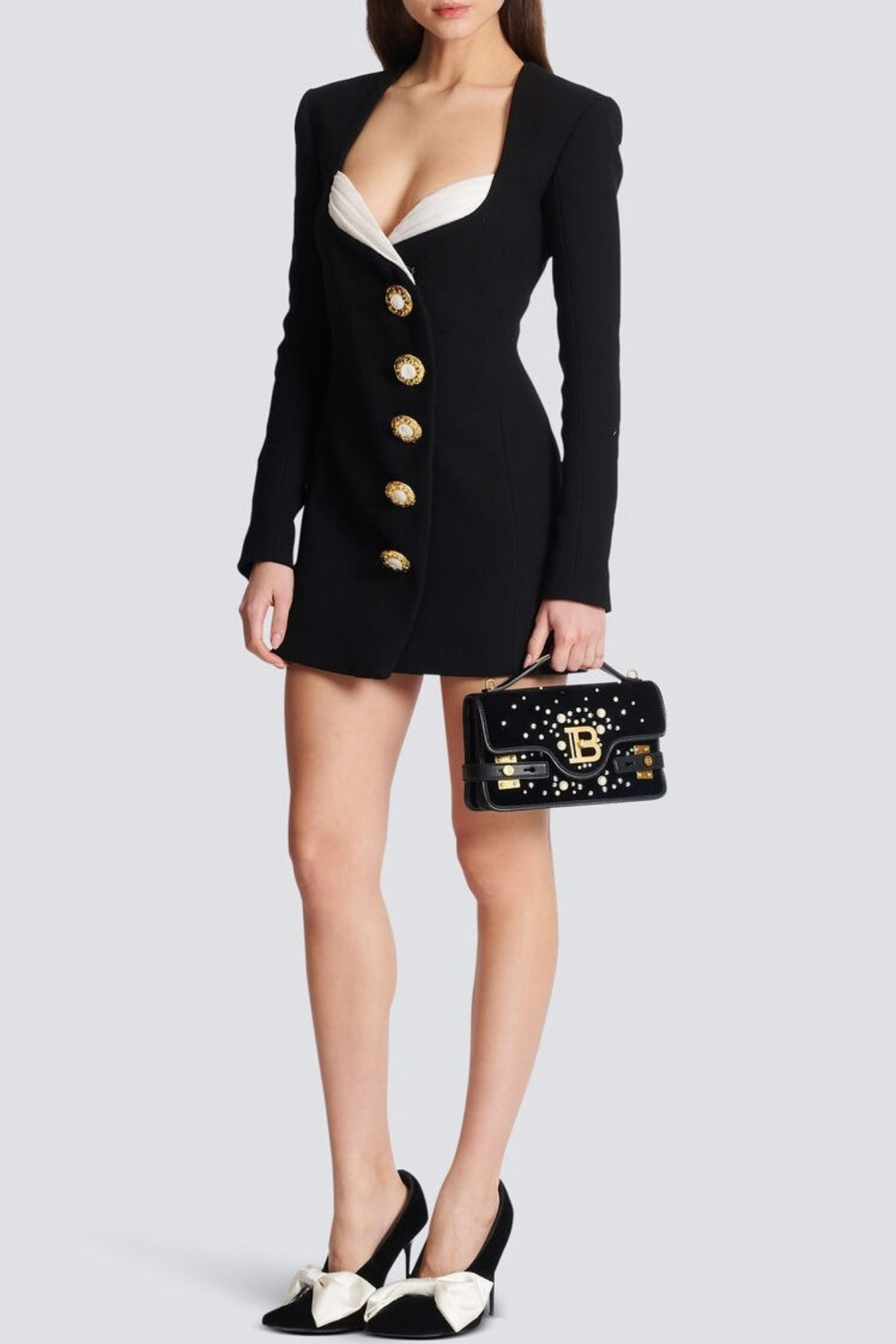 Evelyn Asymmetric Buttoned Mini Dress Flowering Girl