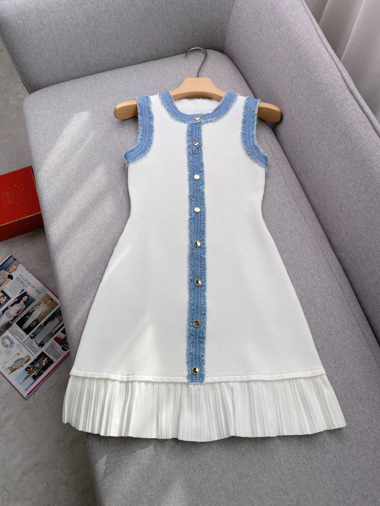 Short Knit Dress with Ruffles Flowering Girl