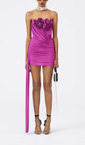 Strapless Ruched Mini Dress Flowering Girl