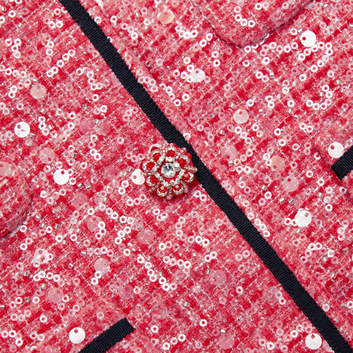 Red Boucle Jacket Flowering Girl