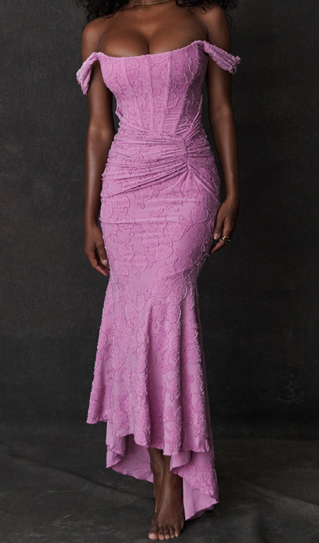 Anaëlle Pink Floral Corset Maxi Dress Flowering Girl
