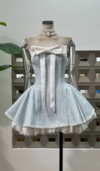 Hitomi Strapless Bow Lace Mini Dress Flowering Girl