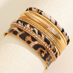 Sylorin Leopard Rhinestone Bracelet Flowering Girl