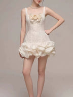 Michelina Flower Lace Mini Dress Flowering Girl