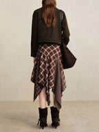 Mili Checkered Patchwork Skirt Flowering Girl