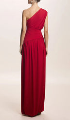 Jordon Red One-Shoulder Maxi Dress Flowering Girl