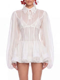 Kazra Balloon Sleeve Shirt Flowering Girl