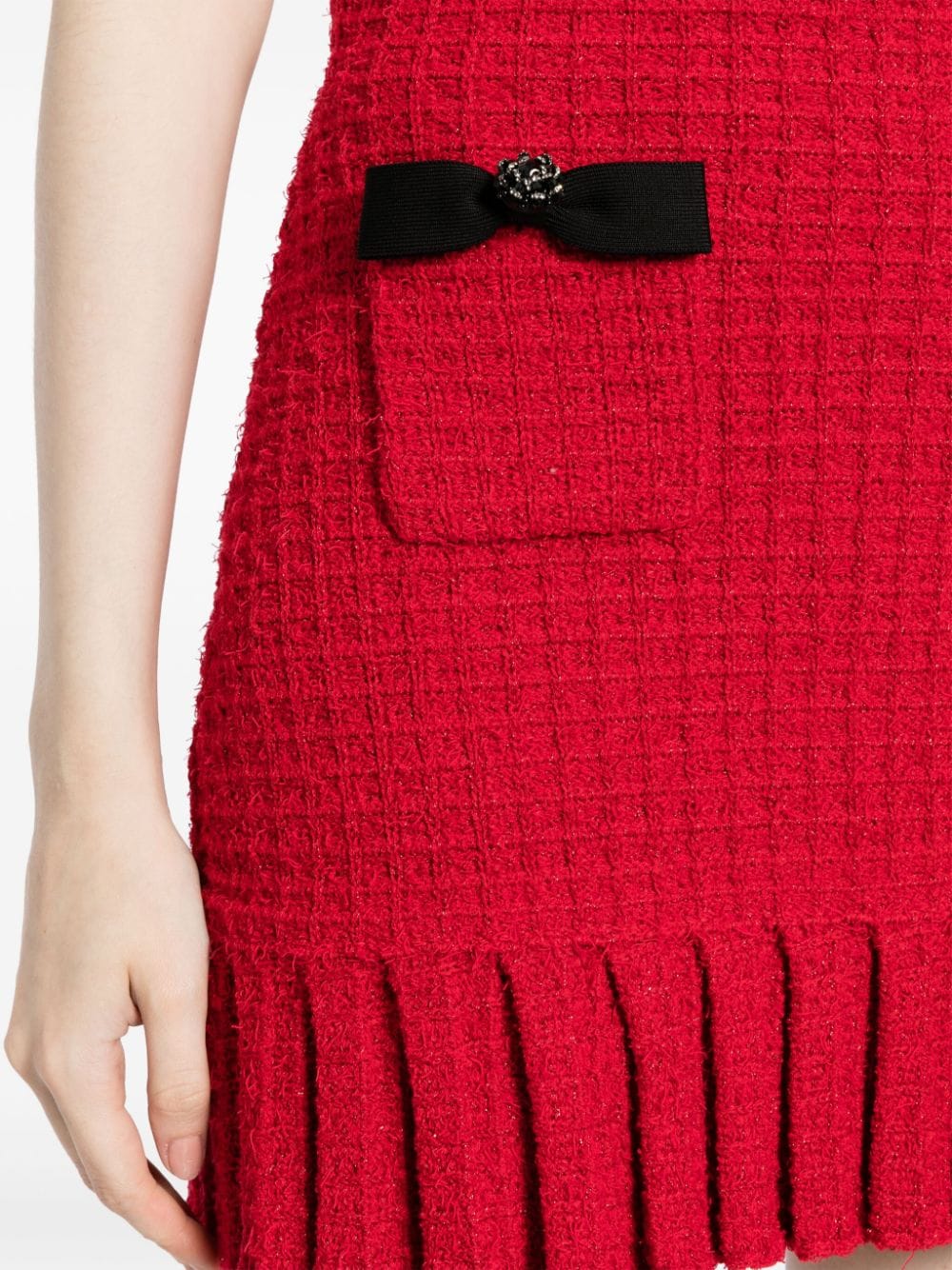 RED KNIT MINI SKIRT Flowering Girl