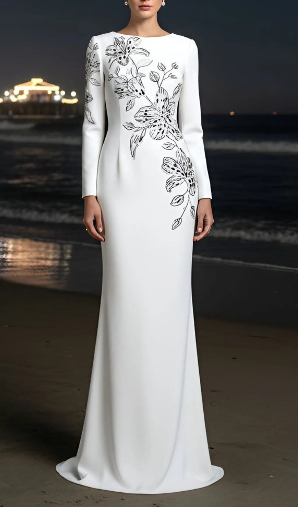 Jessica White Flower Embellished Gown Flowering Girl