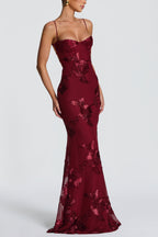 Nefertiti Maxi Dress - Burgundy Flowering Girl
