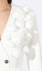Elda White Flower Blazer & Pants Set Flowering Girl