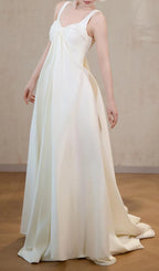 Lexia White Strappy Backless Maxi Dress Flowering Girl