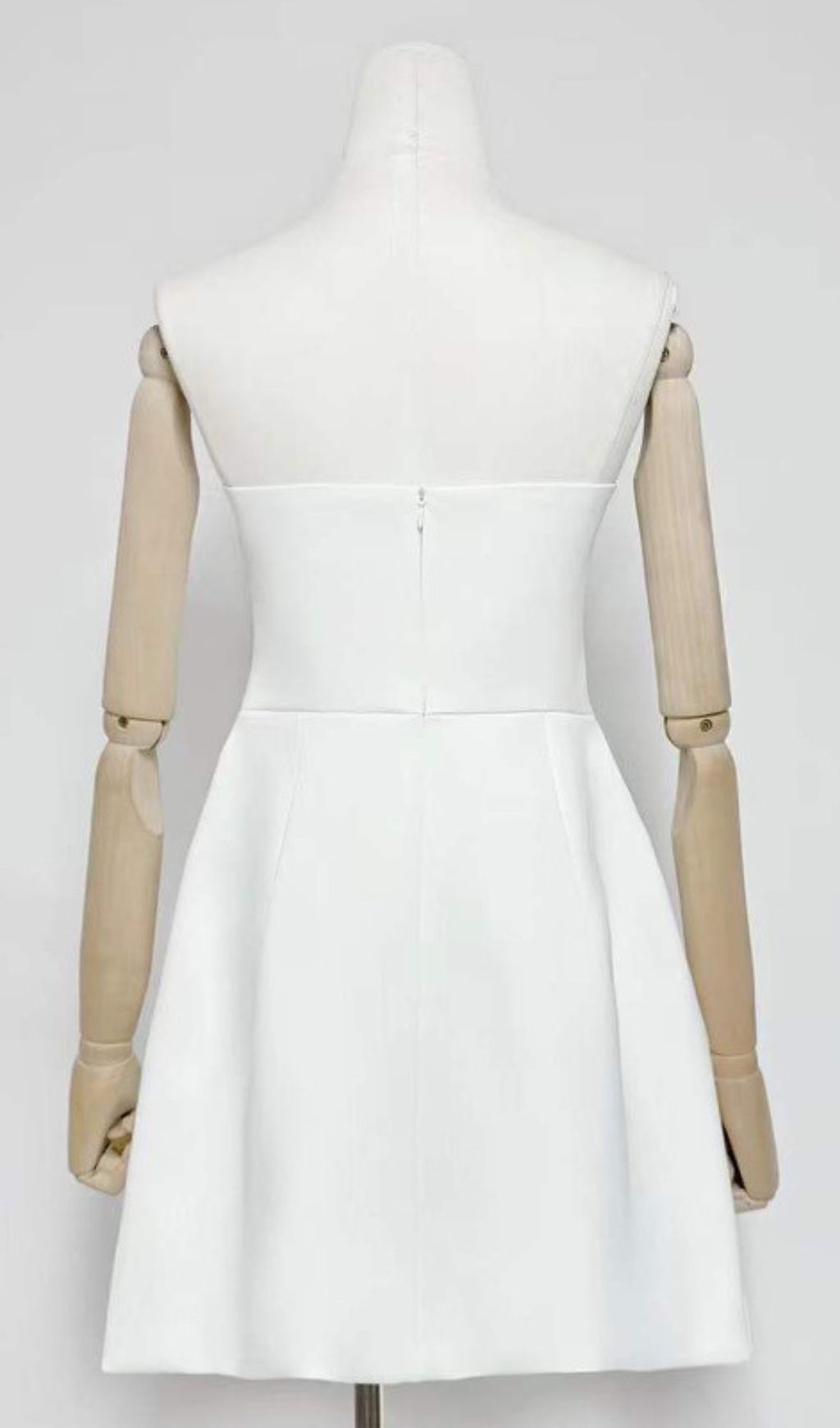 Huy White Strapless Flower Mini Dress Flowering Girl