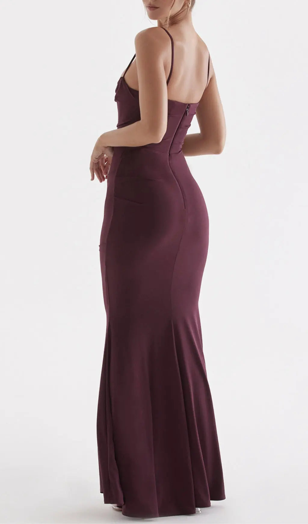Dark Cherry Corset Maxi Dress Flowering Girl