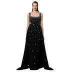 Yellow Beaded Diamond Sleeveless Vest Dress Flowering Girl