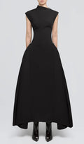 A Line Maxi Dress Black Flowering Girl