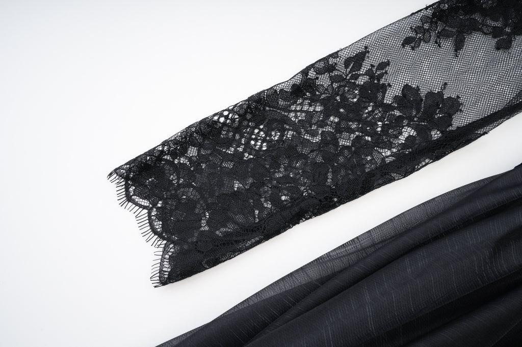 Bavo Black Lace Long Sleeve Maxi Dress Flowering Girl
