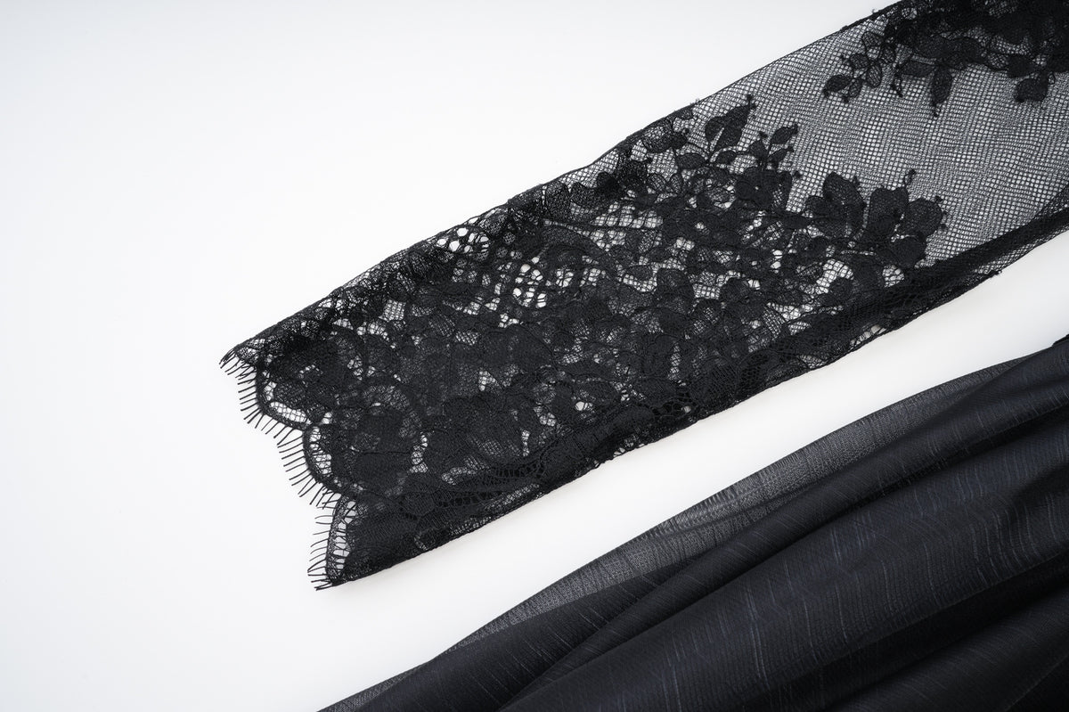 Bavo Black Lace Long Sleeve Maxi Dress Flowering Girl