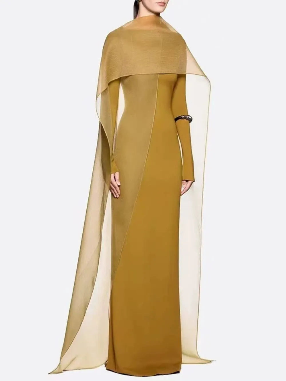 Marceline Long Sleeve Mesh Maxi Dress Flowering Girl