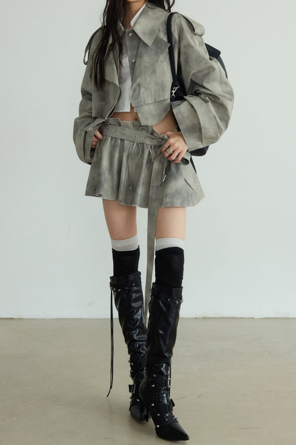 Kaitlyn Print Deconstruct Trench Two Piece Set Flowering Girl