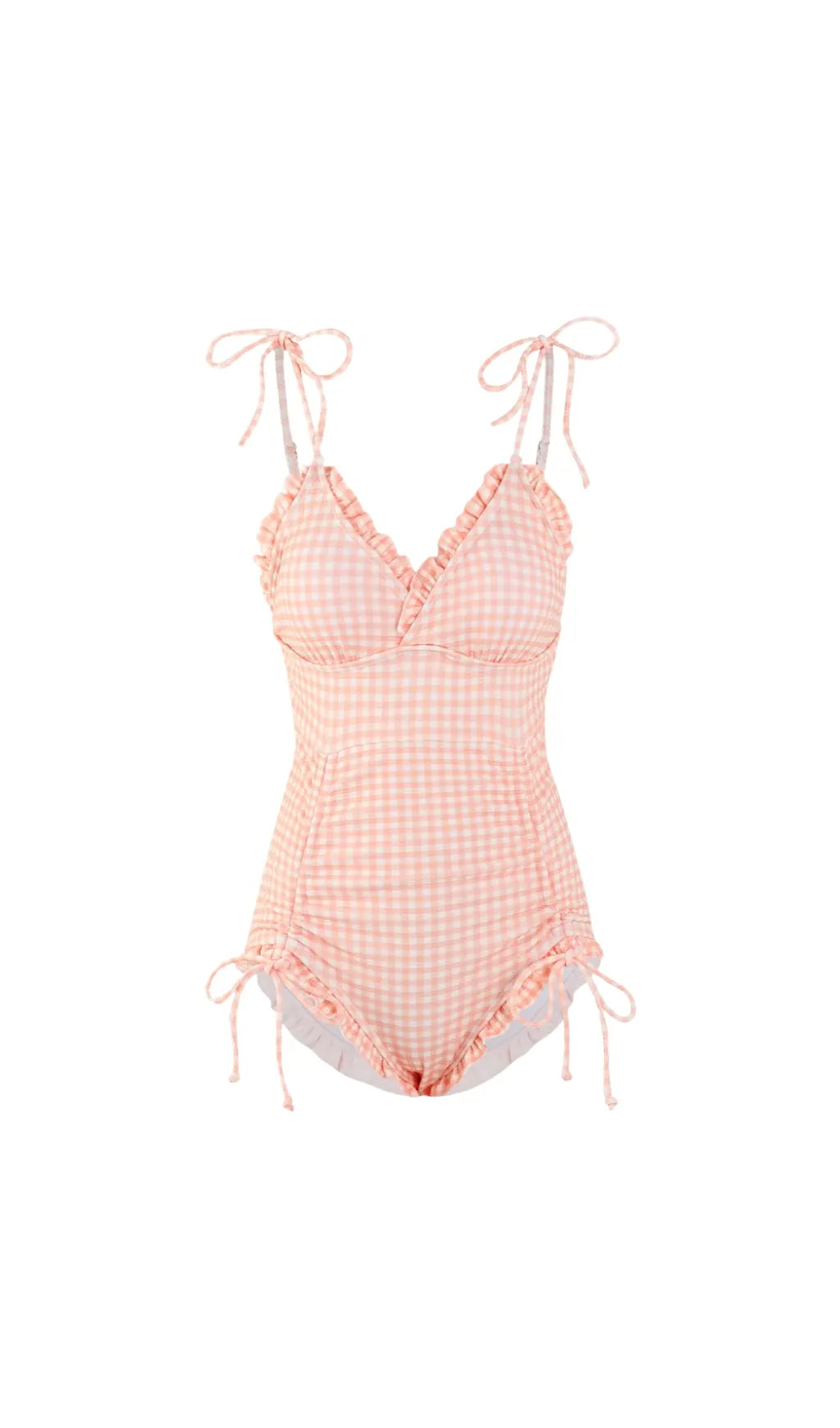 Dava Drawstring One-Piece Swimsuit Flowering Girl