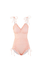 Dava Drawstring One-Piece Swimsuit Flowering Girl