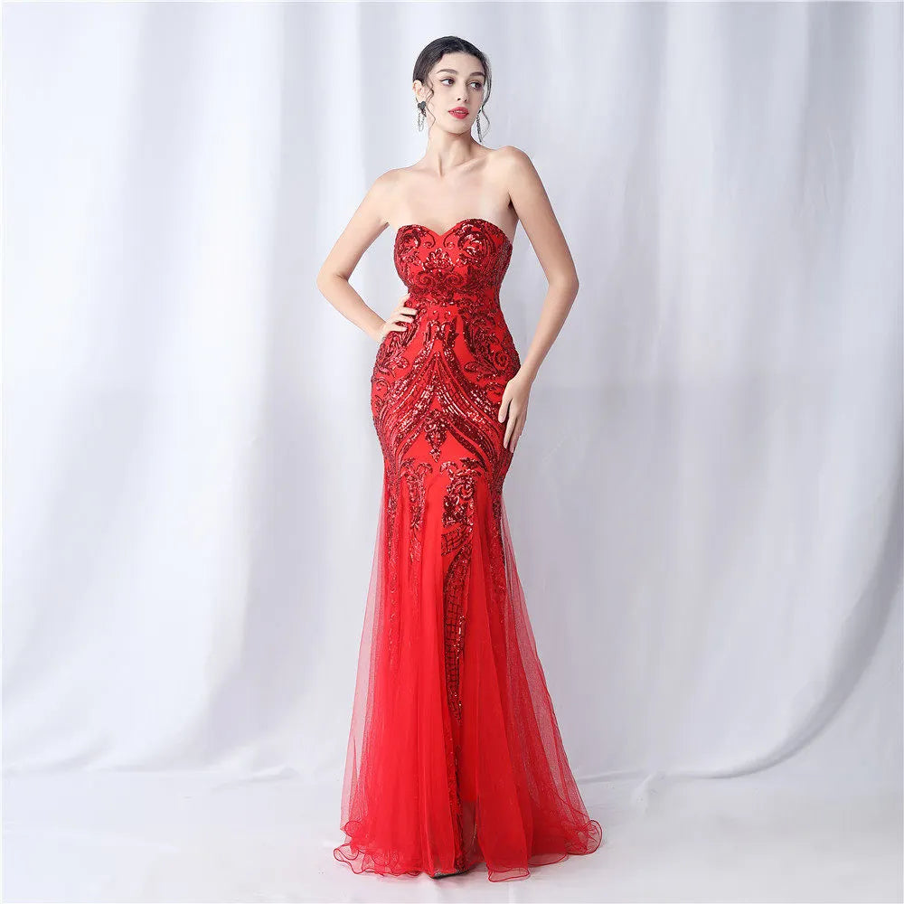 Sparkle Strapless Tulle Maxi Dress Flowering Girl