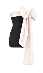 Black & Ivory Bow Mini Dress Flowering Girl