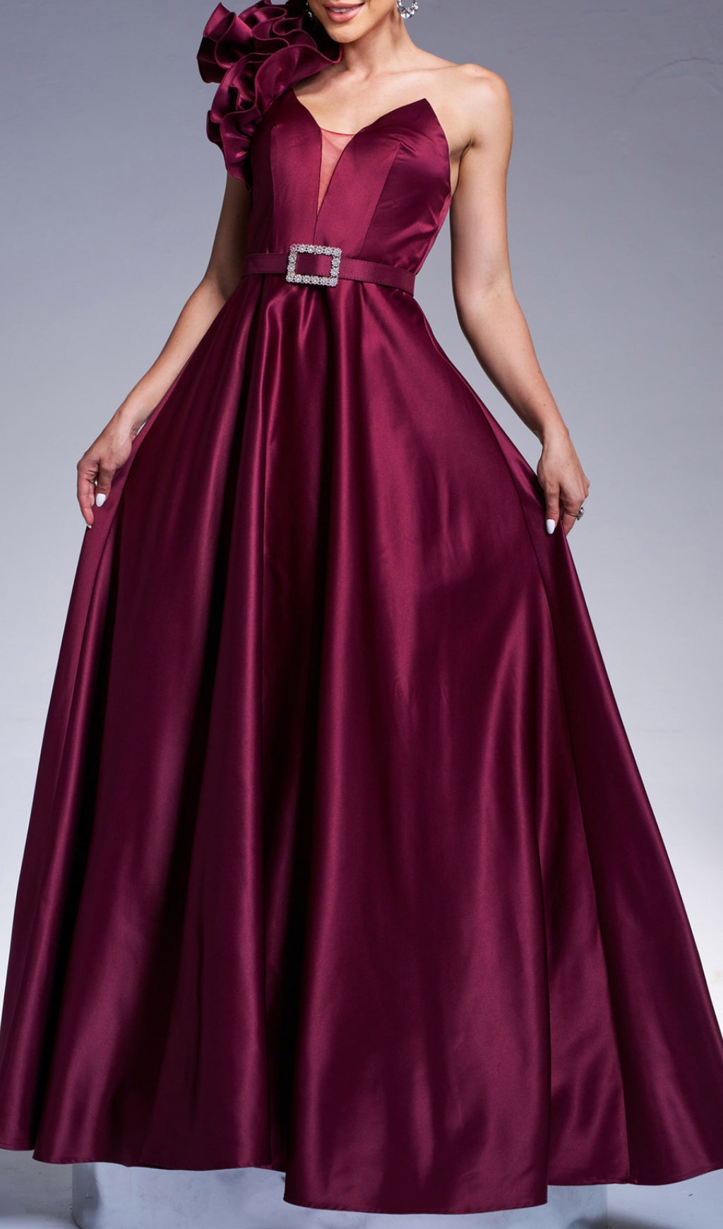 Coskun One-Shoulder Maxi Dress Flowering Girl