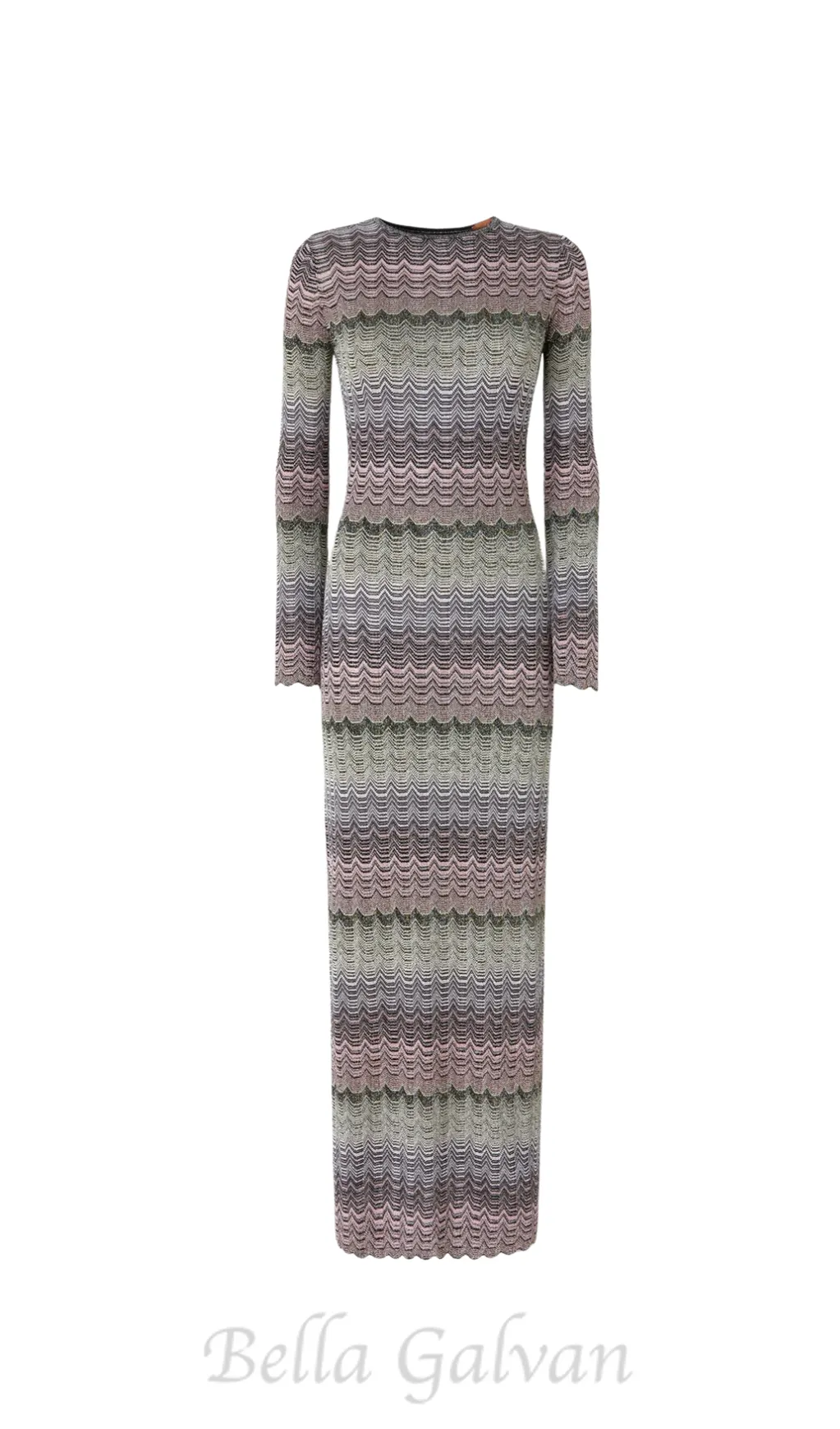 multicolor maxi dress with lamé greek motif Flowering Girl