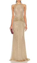 Ketaki Halter Ruched Maxi Dress Flowering Girl