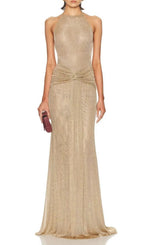 Ketaki Halter Ruched Maxi Dress Flowering Girl