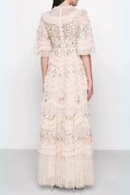 Lalabelle Tulle Floral Gown In Apricot Flowering Girl
