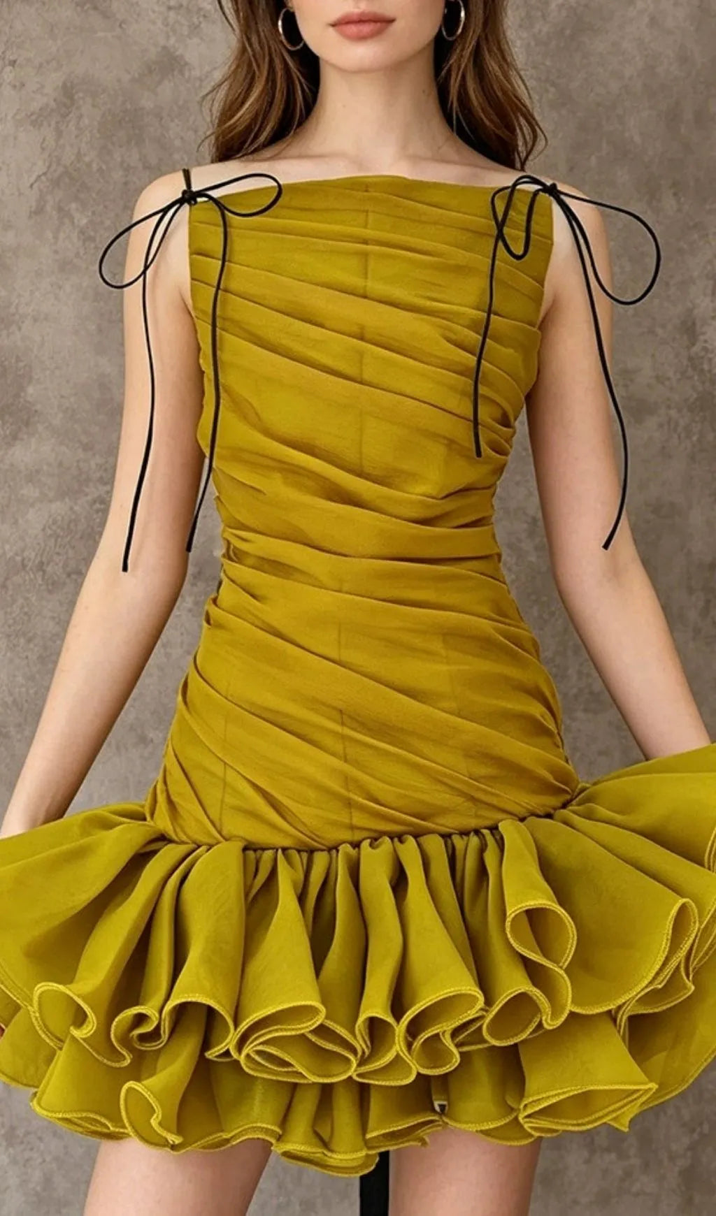 Leonore Strappy Ruched Mini Dress Flowering Girl