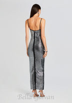 Kyree Embellished Knit midi Dress in black Flowering Girl