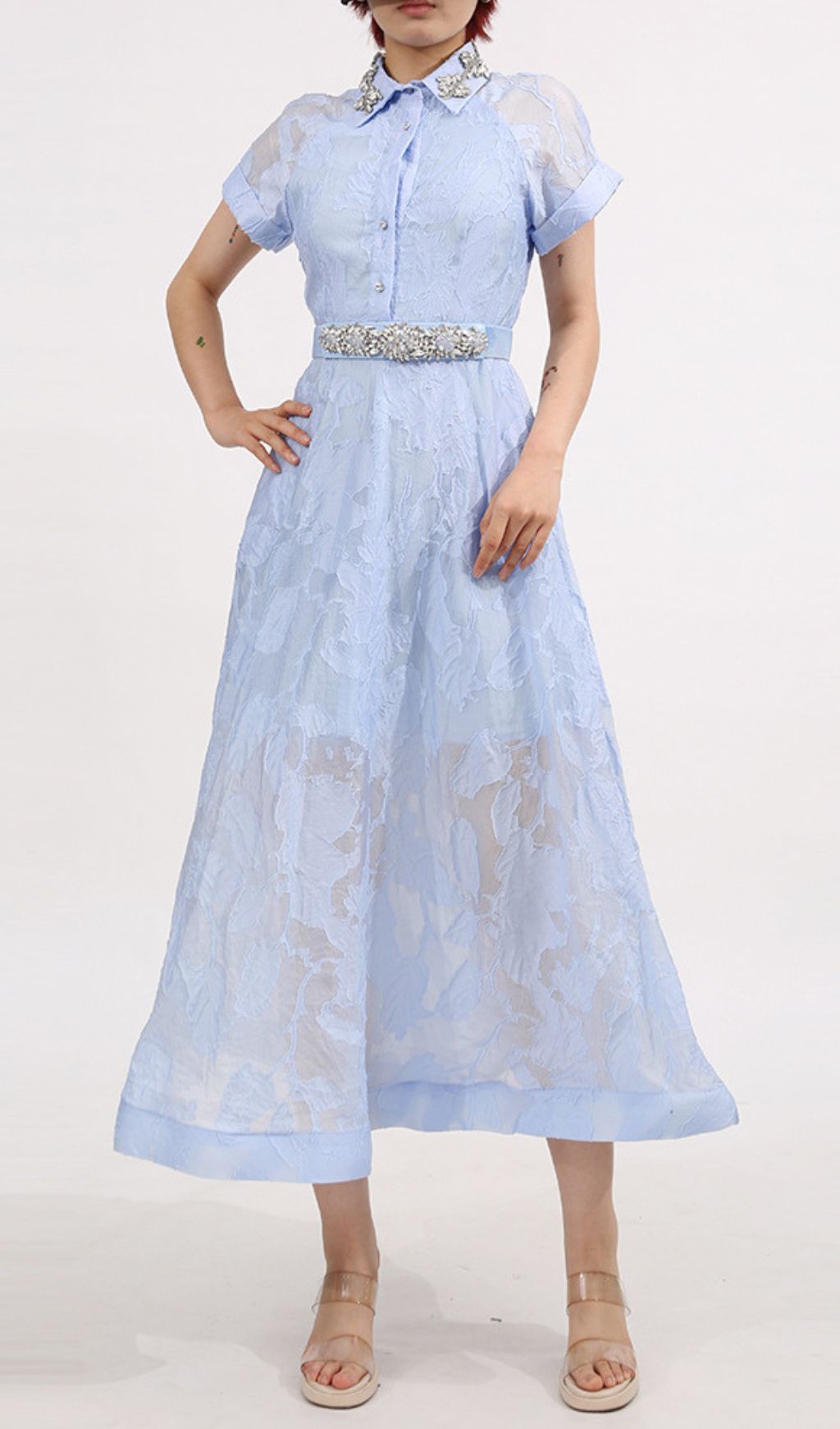 Finley Blue Crystal Midi Dress Flowering Girl