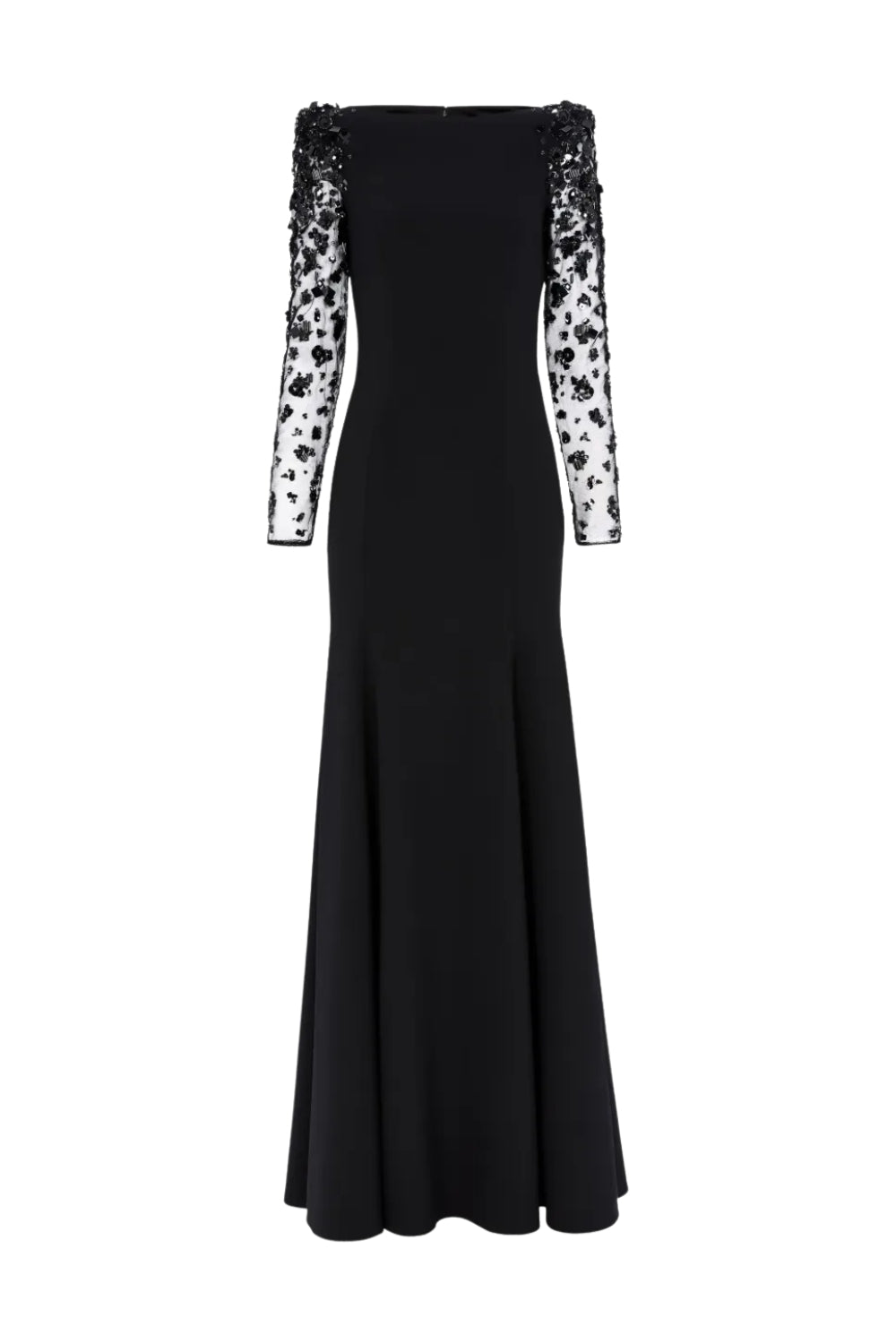 Martha Mesh Splicing Beading Diamond Maxi Dress In Black Flowering Girl